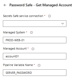 Password Safe Get Managed Account Task Configuration
